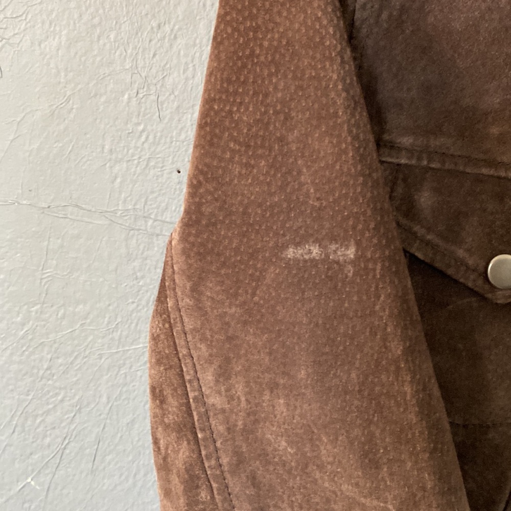 Coldwater Creek Brown Leather Zip Front Jacket Faux Fur Collar and Cuffs - Picture 9 of 12